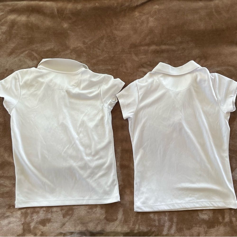 IZOD Girls Set of 2 Classic White Polo Shirts School Uniform Size 7-8 - Picture 2 of 15